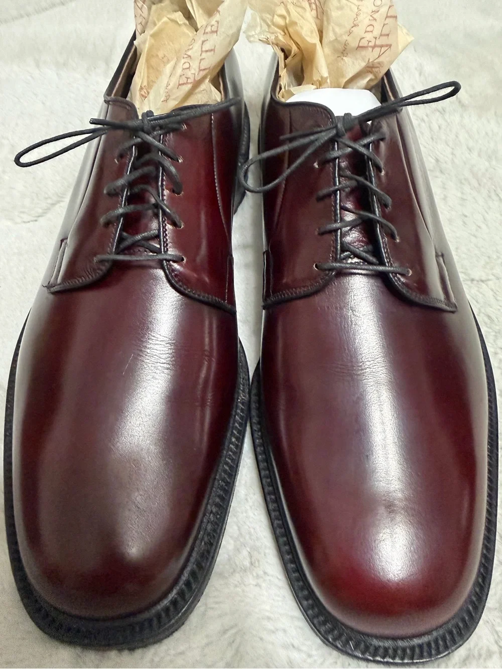 NEW Vintage Deadstock Allen Edmonds Leeds 9548 Shell Cordovan Derby Oxford 9